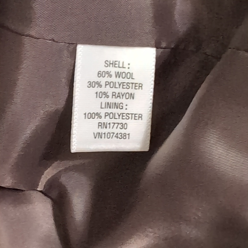 Mossimo Taupe Wool Blend Collarless Peacoat Size Small New with Tags - Picture 4 of 5